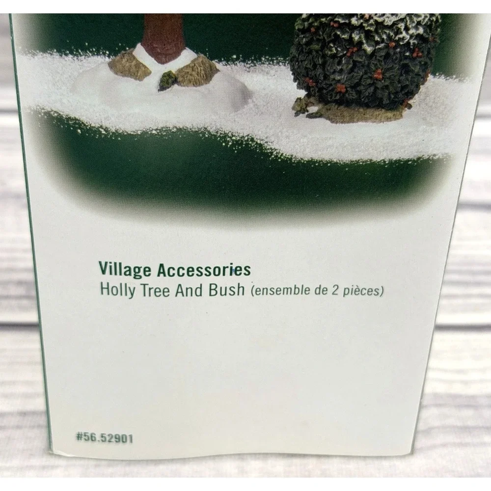 DEPT 56 HOLLY TREE AND BUSH CHRISTMAS‎ VILLAGE ACCESSORY  - RETIRED
